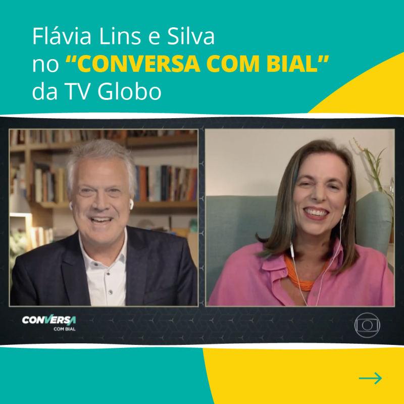 Flávia Lins e Silva no “Conversa com o Bial” na Rede Globo